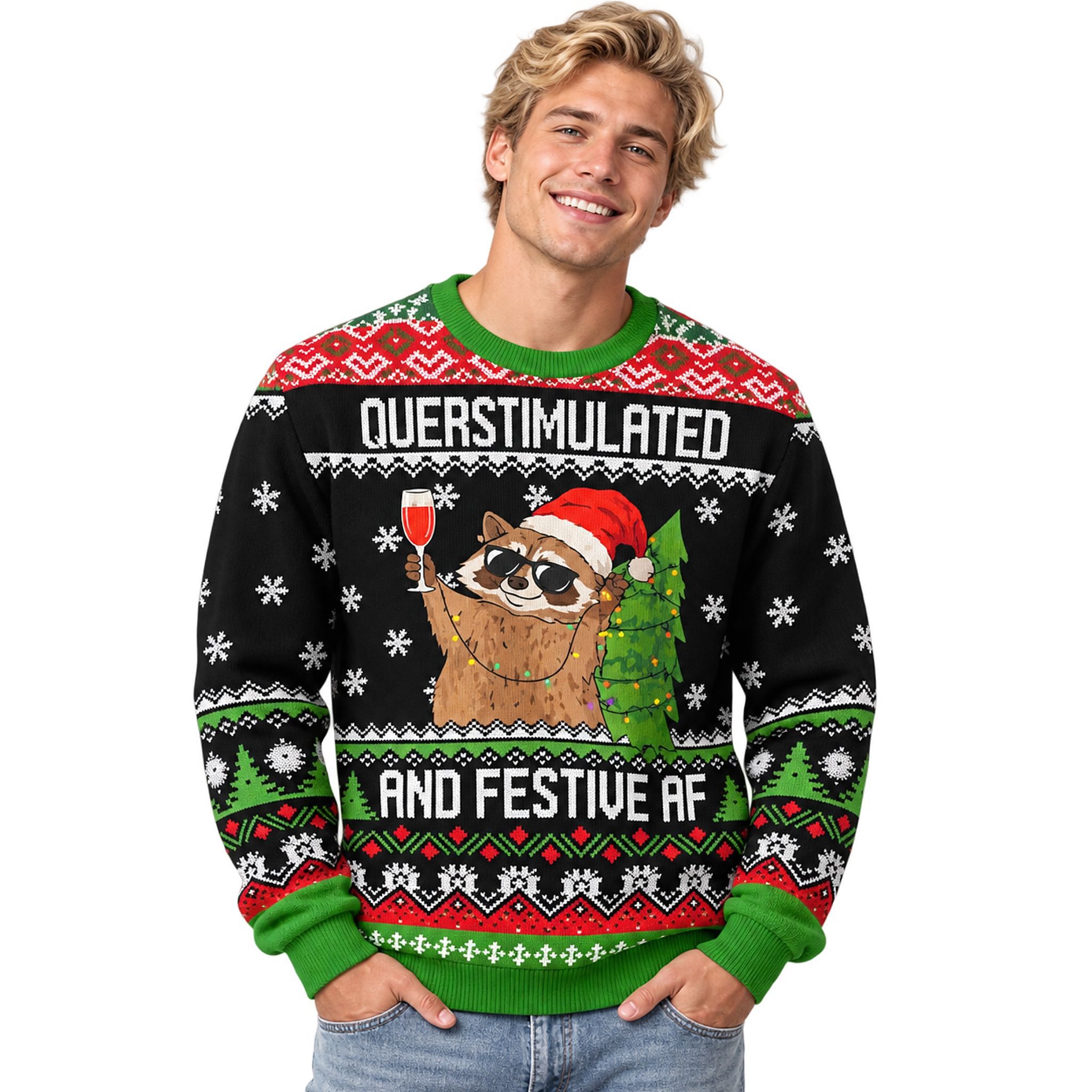 Querstimulated And Festive Af Christmas 2026 Ugly Swater Querstimulated And Festive Af Christmas 2026 Ugly Swater