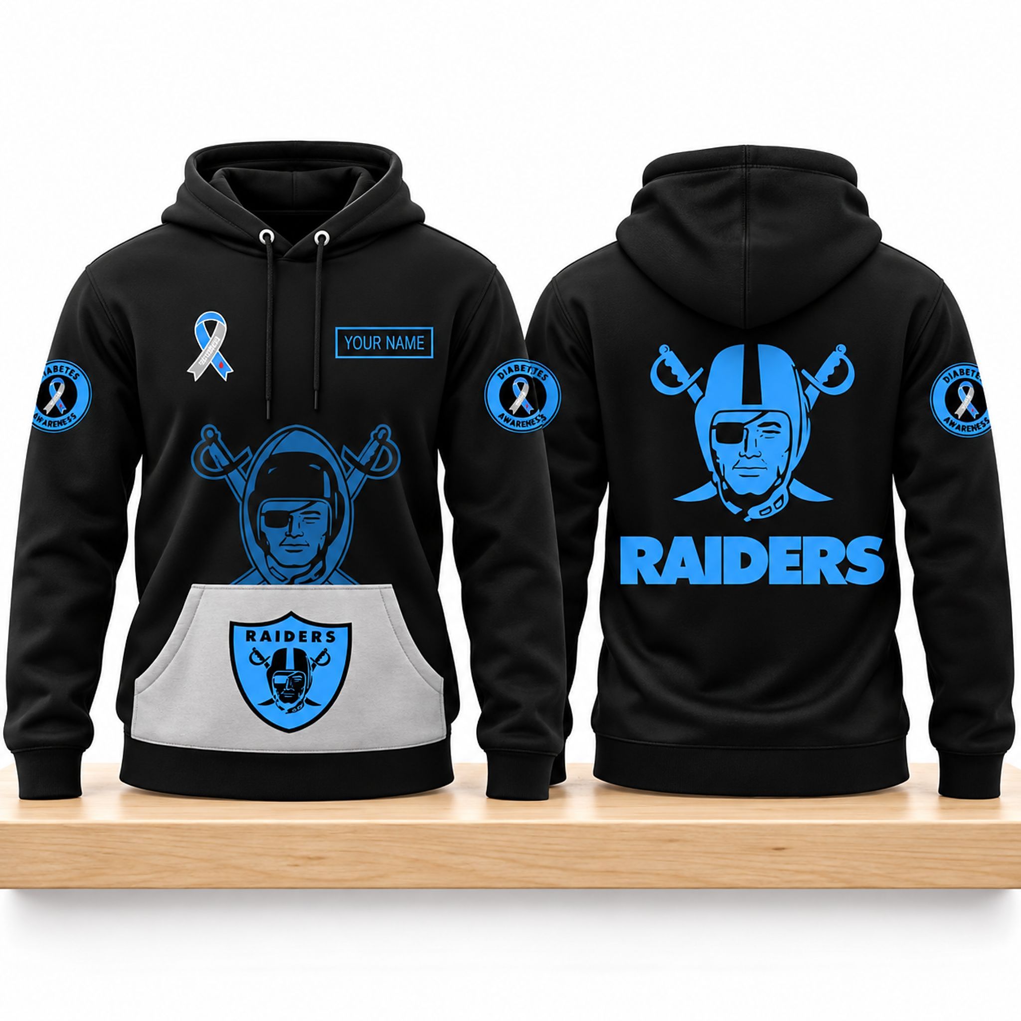 Raiders National Diabetes Awareness Month 2026 Hoodie 1 Raiders National Diabetes Awareness Month 2026 Hoodie 2