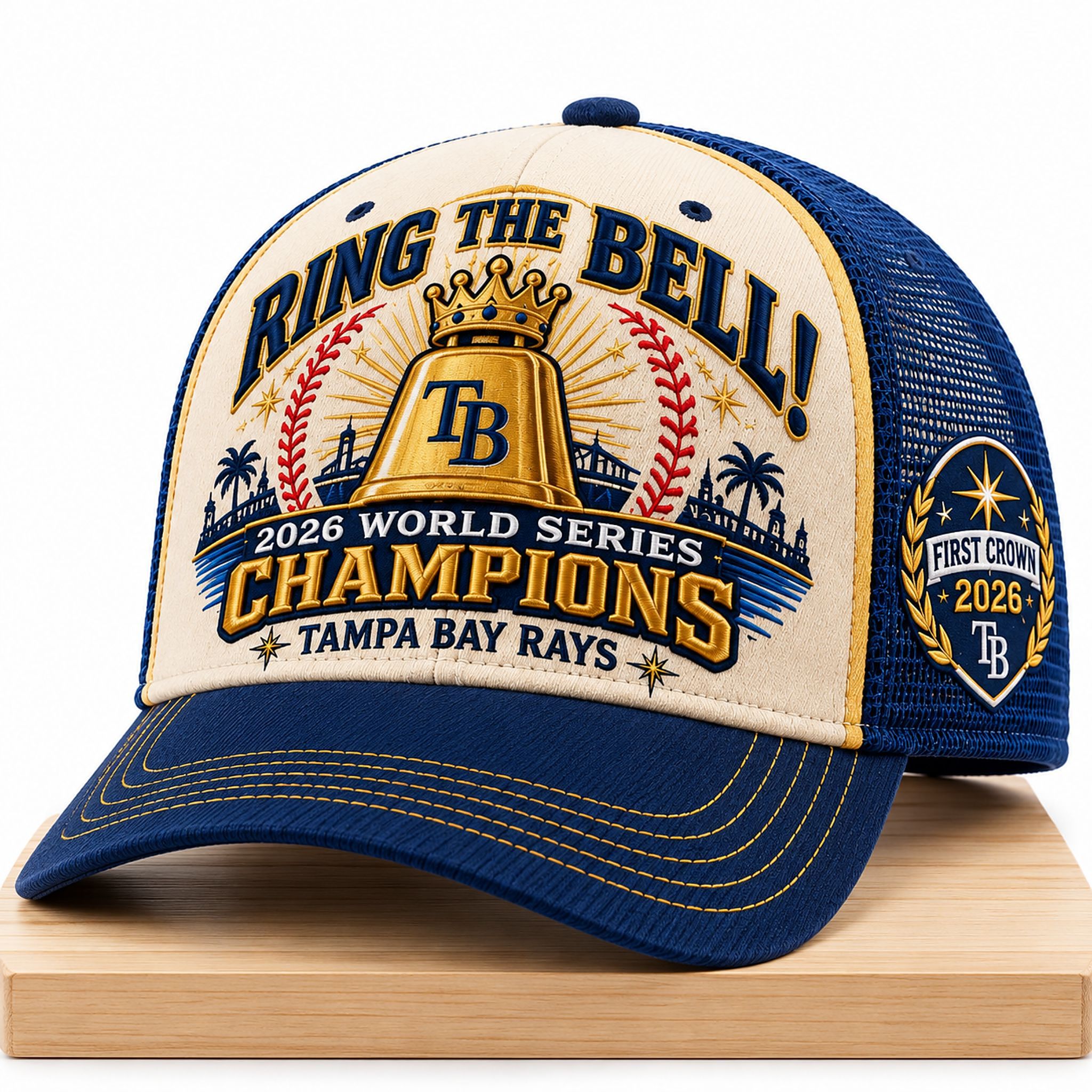 TB Rays 2026 World Series Champions Ring the Bell Hat 1 Rays 2026 World Series Champions Ring the Bell Trucker Hat