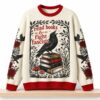 Read Books and Fight Fascists Crow Christmas 2026 Ugly Sweater 2