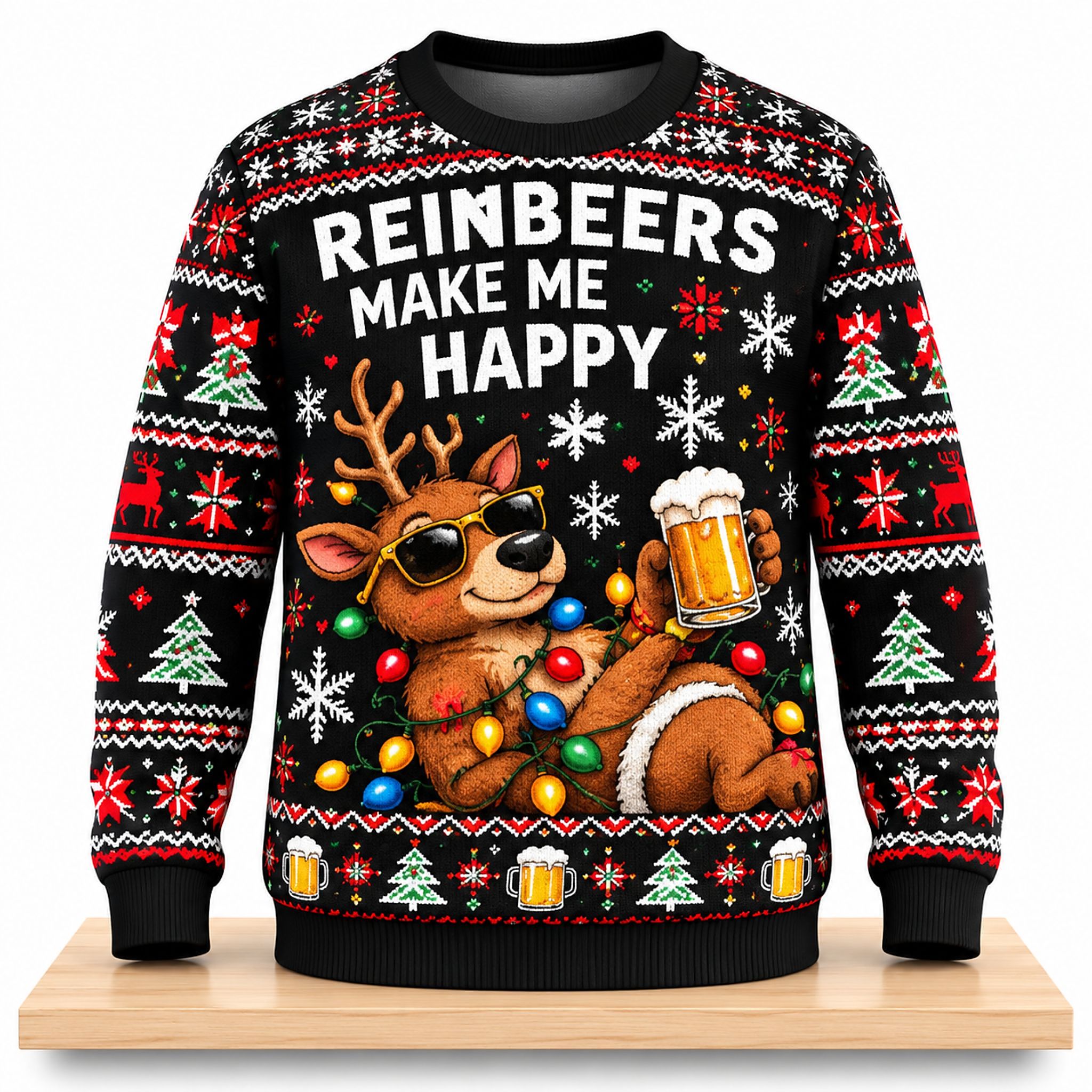 Reindeers Make Me Happy Christmas 2026 Ugly Sweater 1 Reindeers Make Me Happy Christmas 2026 Ugly Sweater 2