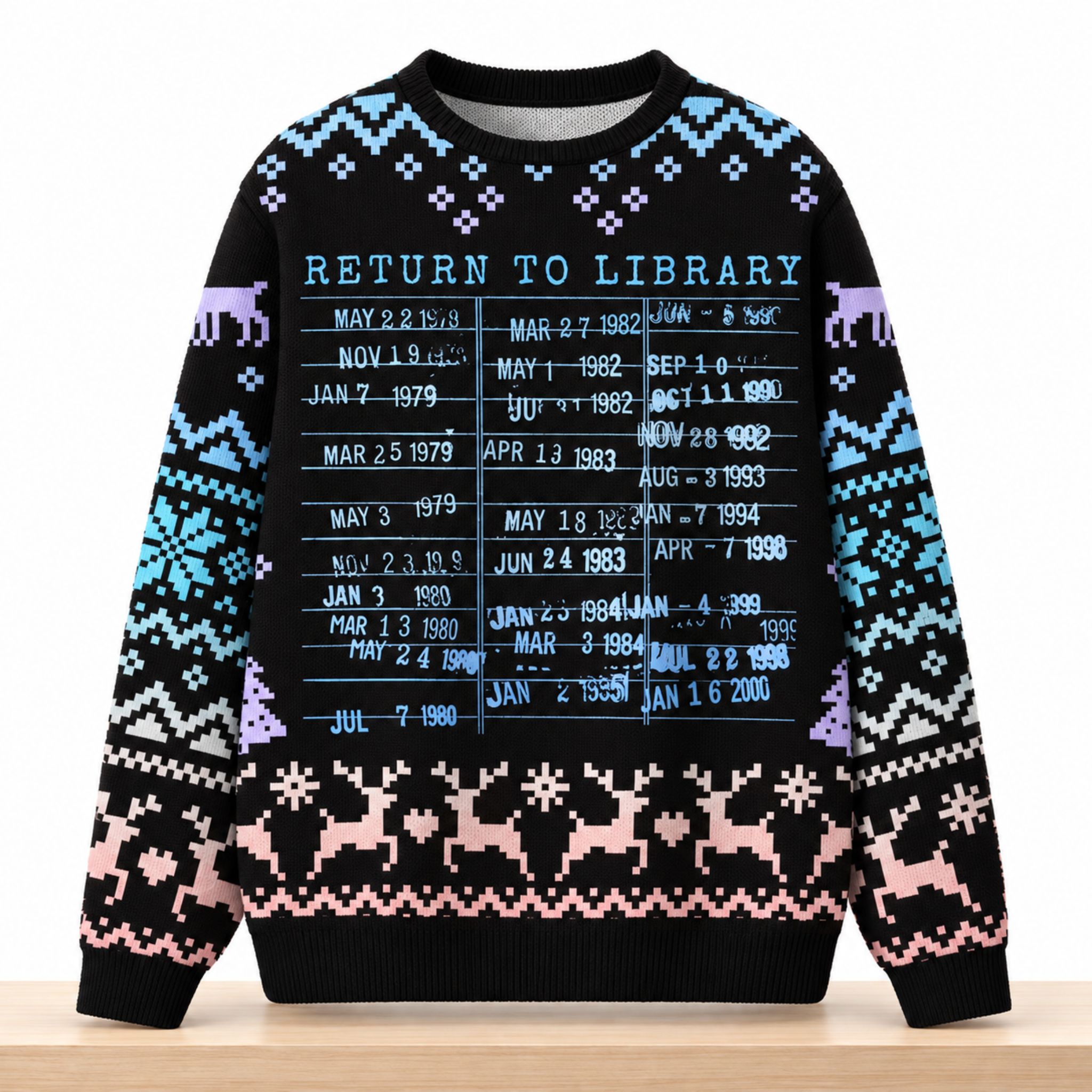 Return To Library Due Date Stamp Christmas 2026 Ugly Sweater 1 Return To Library Due Date Stamp Christmas 2026 Ugly Sweater 2