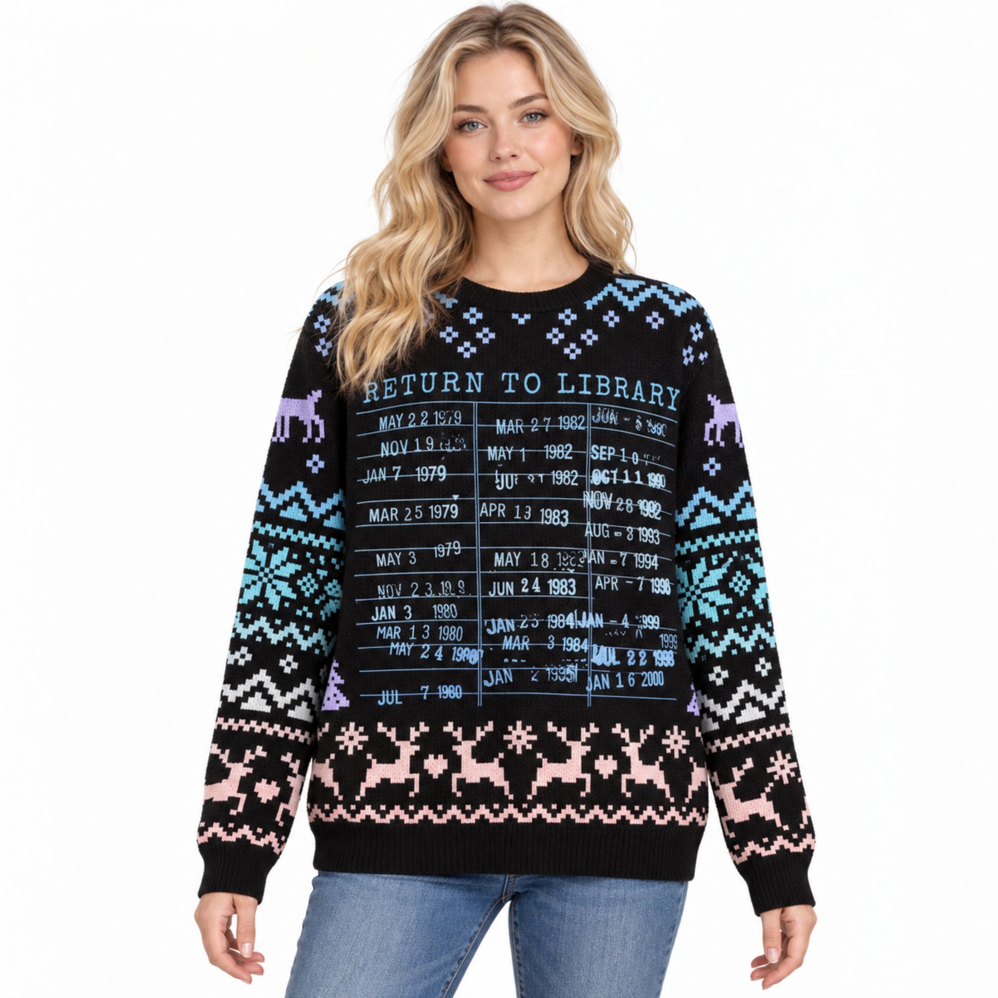 Return To Library Due Date Stamp Christmas 2026 Ugly Sweater Return To Library Due Date Stamp Christmas 2026 Ugly Sweater