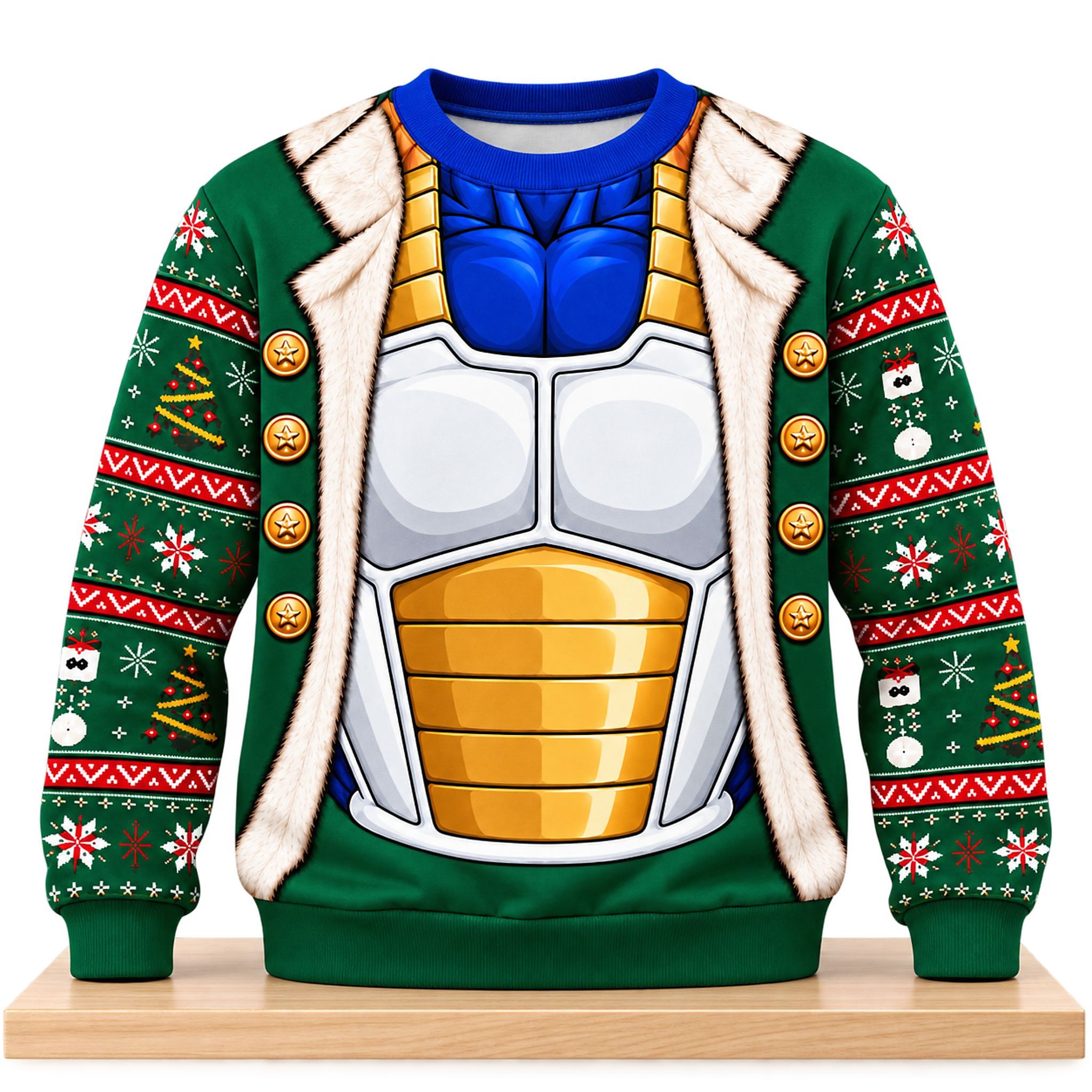 Saiyan Battle Armor Christmas 2026 Ugly Sweater 1 Saiyan Battle Armor Christmas 2026 Ugly Sweater 2