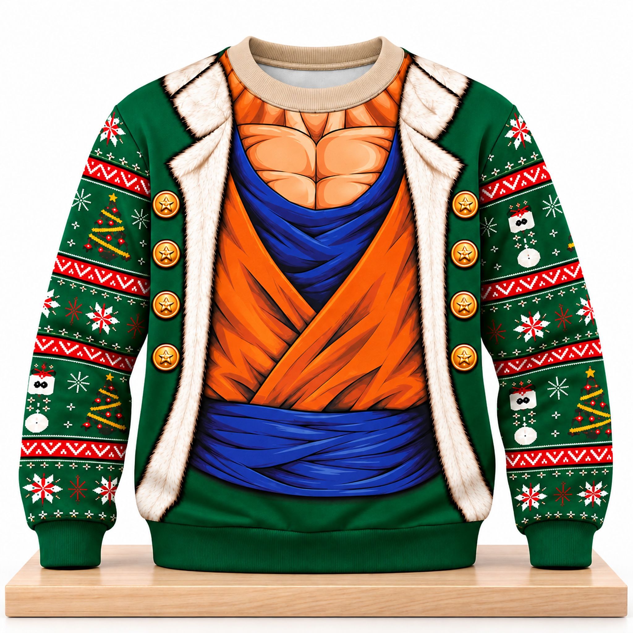 Super Saiyan Goku Christmas 2026 Ugly Sweater 1 Super Saiyan Goku Christmas 2026 Ugly Sweater 2
