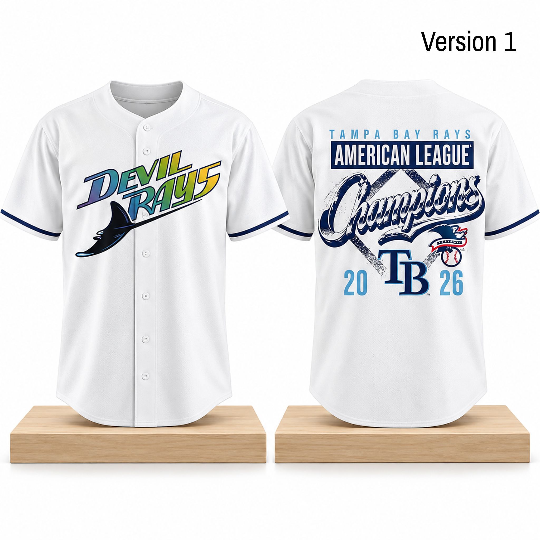 TB Rays 2026 American League Champions Devil Rays Baseball Jersey 1 TB Rays 2026 American League Champions Devil Rays Baseball Jersey 2