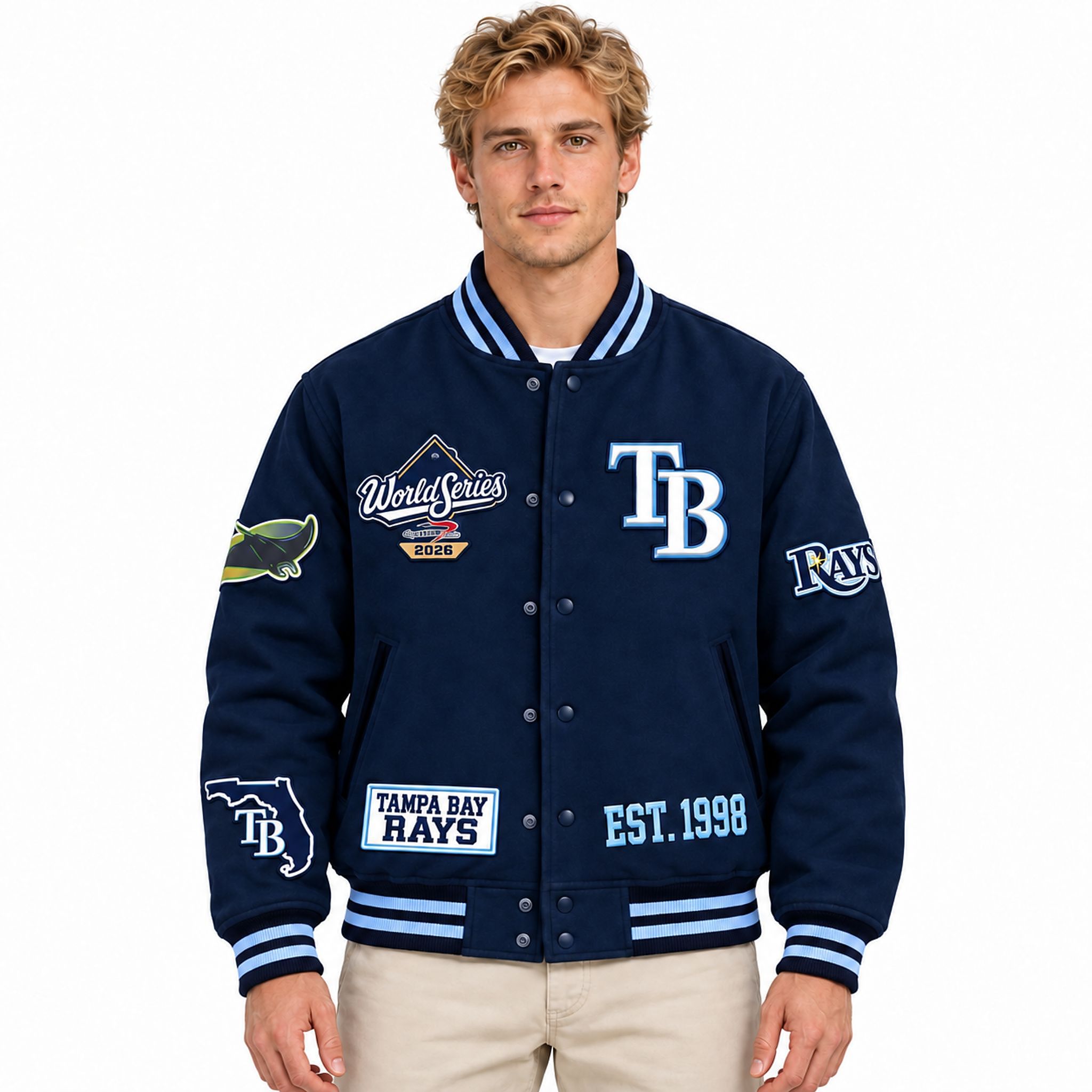 TB Rays 2026 Division Series Champions Distressed Locker Room Take October Jaccket TB Rays 2026 Division Series Champions Distressed Locker Room Take October Jaccket