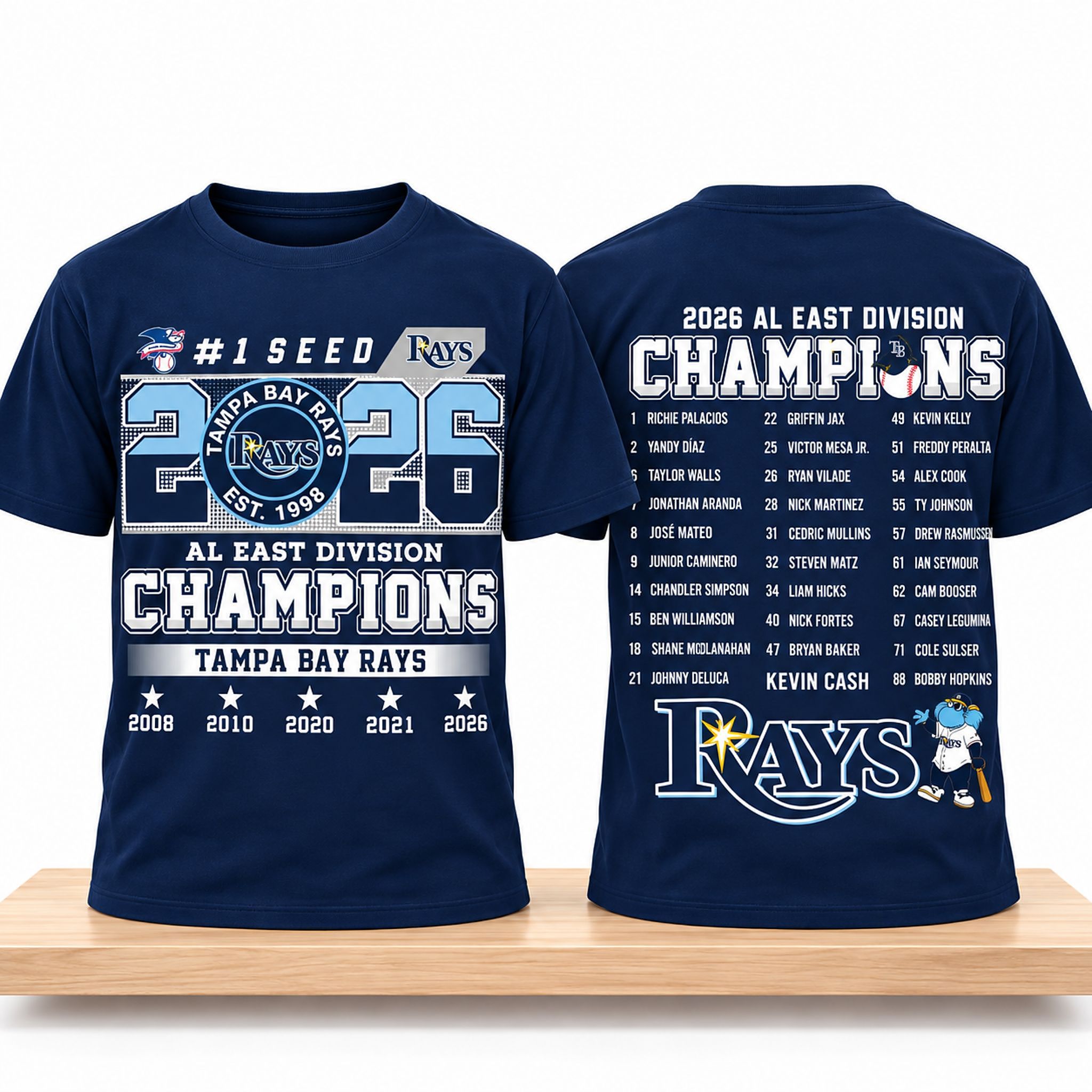 TB Rays AL East Division Champions No 1 Seed 2026 Shirt 1 TB Rays AL East Division Champions No 1 Seed 2026 Shirt 2