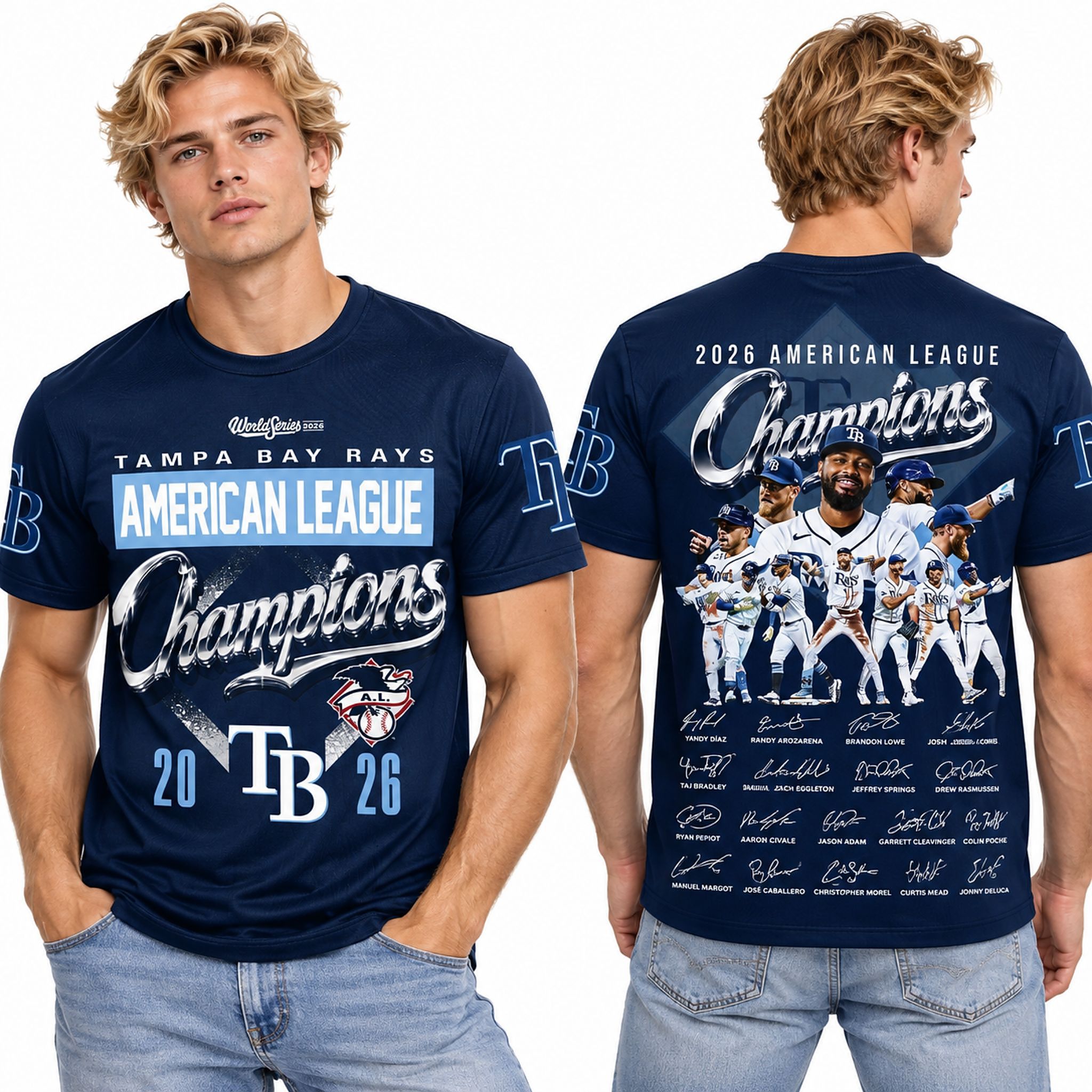 TB Rays American League Champions World Series Signature 2026 Shirt TB Rays American League Champions World Series Signature 2026 Shirt