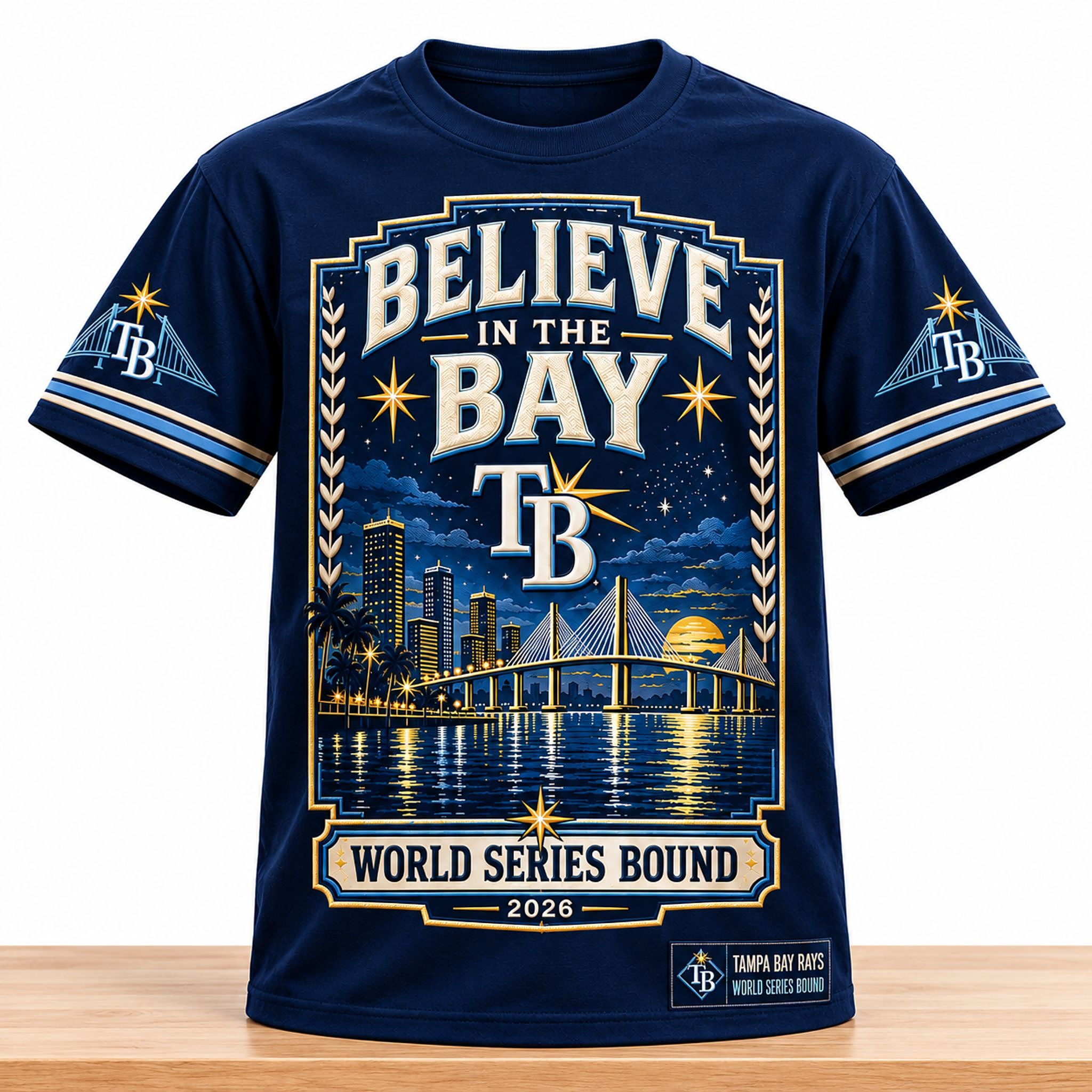 TB Rays Believe in the Bay World Series Bound 2026 Shirt 1 TB Rays Believe in the Bay World Series Bound 2026 Shirt 2