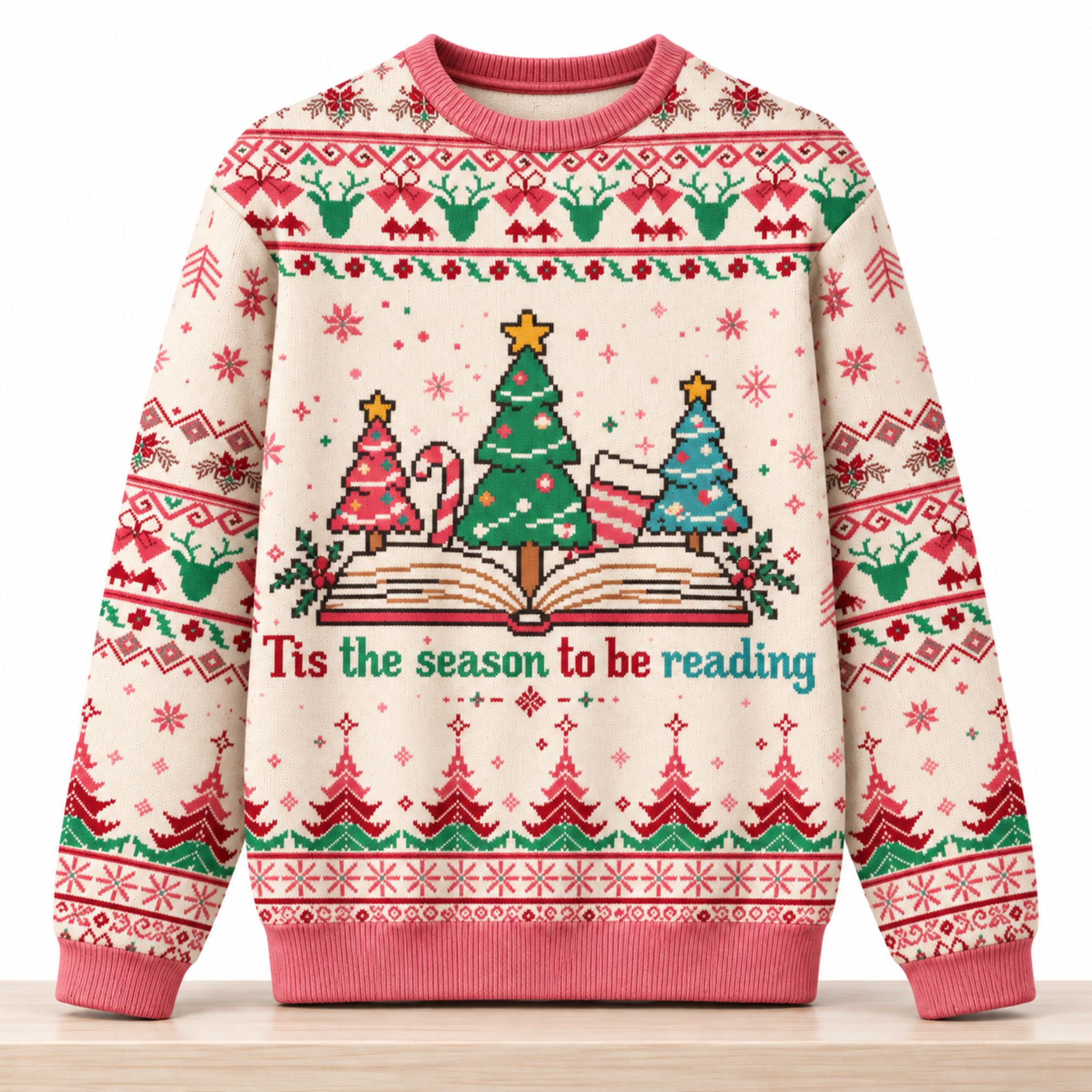 Tis The Season To Be Reading Christmas 2026 Ugly Sweater 1 Tis The Season To Be Reading Christmas 2026 Ugly Sweater 2