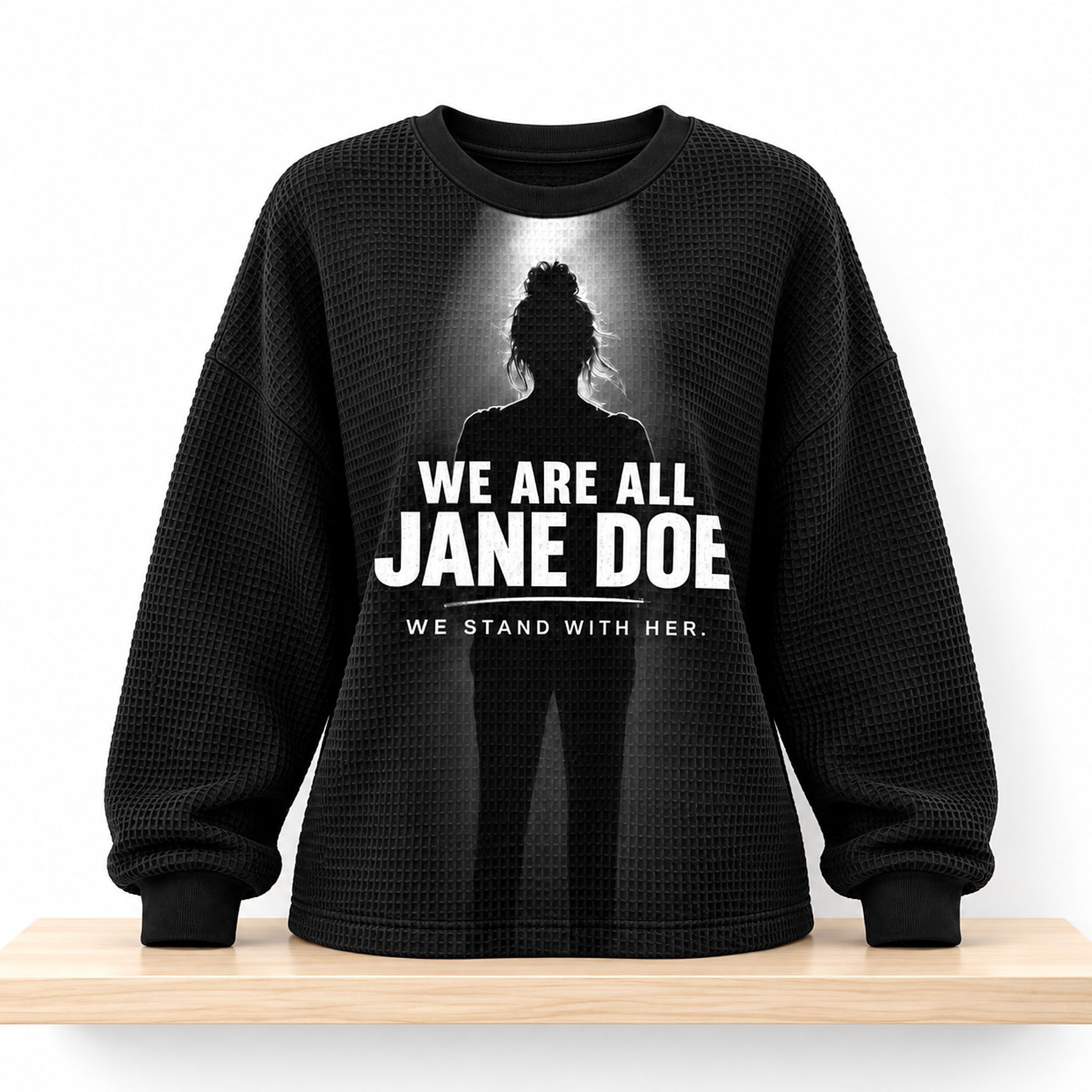 We Are All Jane Doe We Stand With Her Waffle Sweatshirt 1 We Are All Jane Doe We Stand With Her Waffle Sweatshirt 2