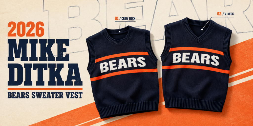 What Defines the 2026 Mike Ditka Bears Sweater Vest’s Retro Look