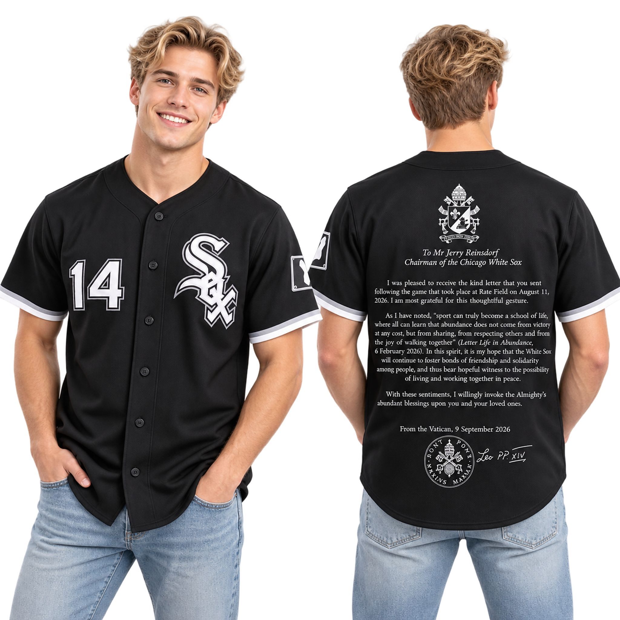 White Sox Pope Leo XIV Sends Blessings Playoff 2026 Jersey White Sox Pope Leo XIV Sends Blessings Playoff 2026 Jersey