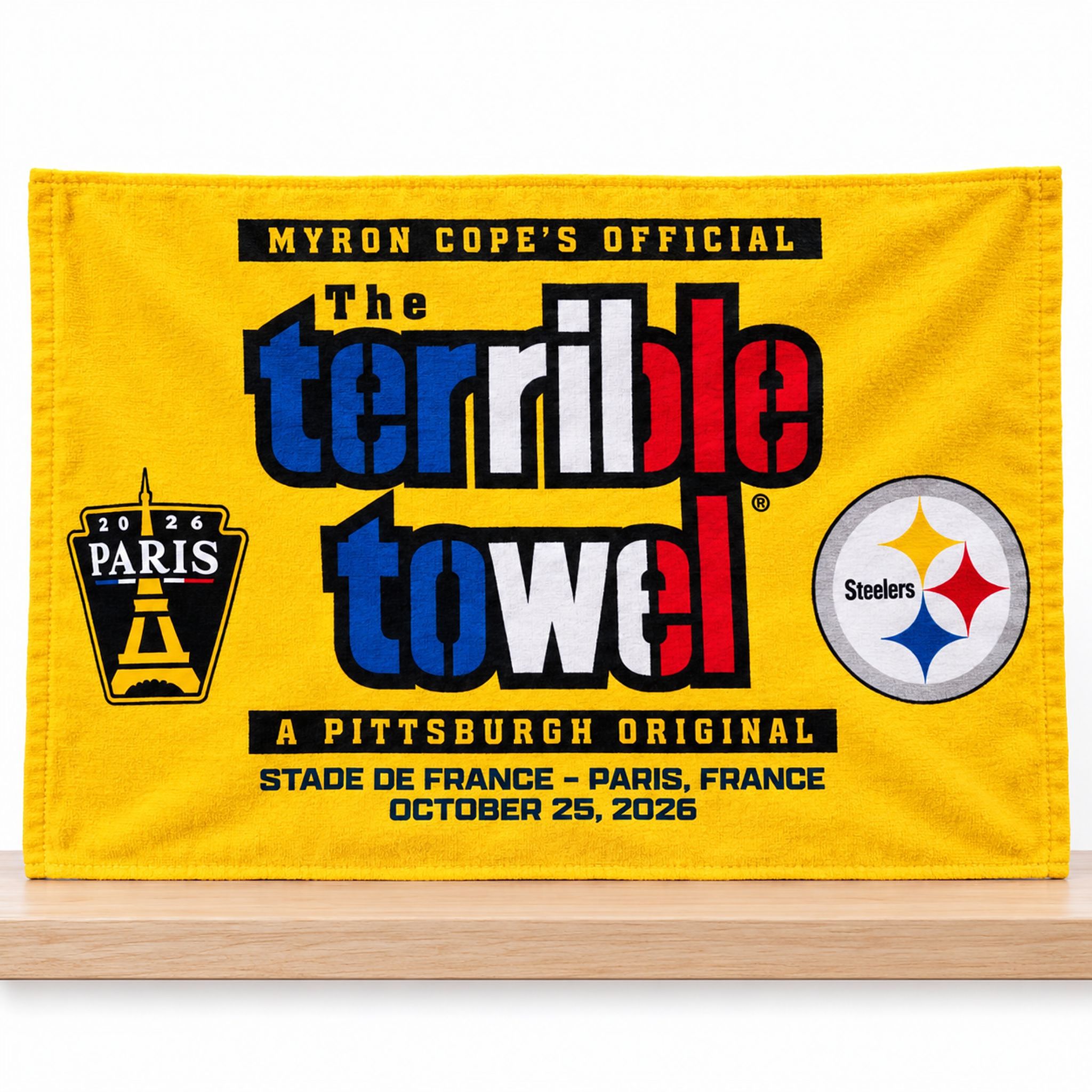 Steelers Paris 2026 Terrible Towel Flag Steelers Paris 2026 Terrible Towel Flag