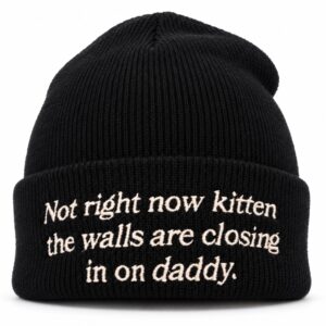 Not Right Now Kitten The Walls Are Closing In On Daddy Beanie Hat 2