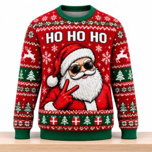 Ho Ho Ho Santa Sunglasses Christmas 2026 Ugly Sweater 2