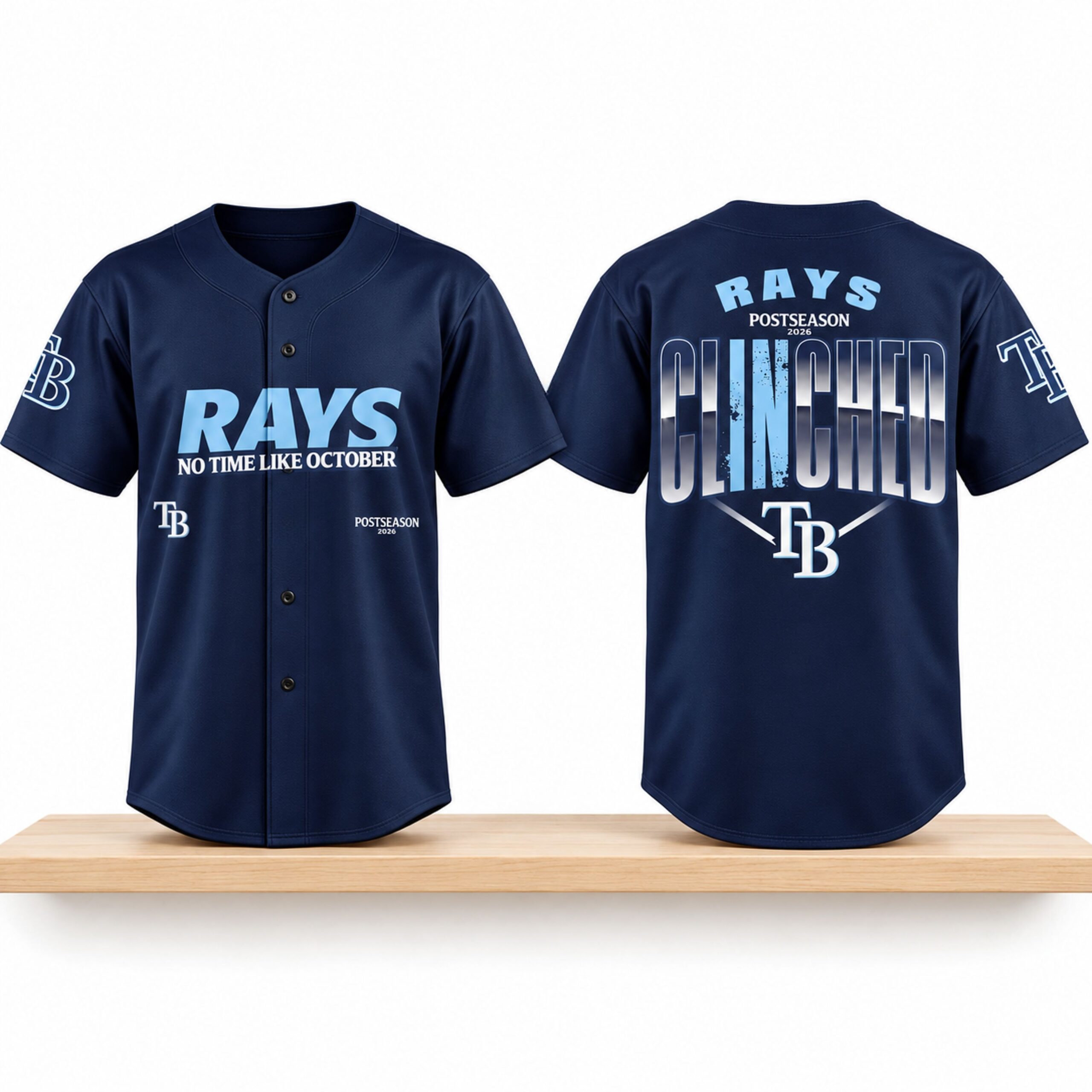 TB Rays No Time Like October Postseason Clinched 2026 Jersey 1 TB Rays No Time Like October Postseason Clinched 2026 Jersey 2