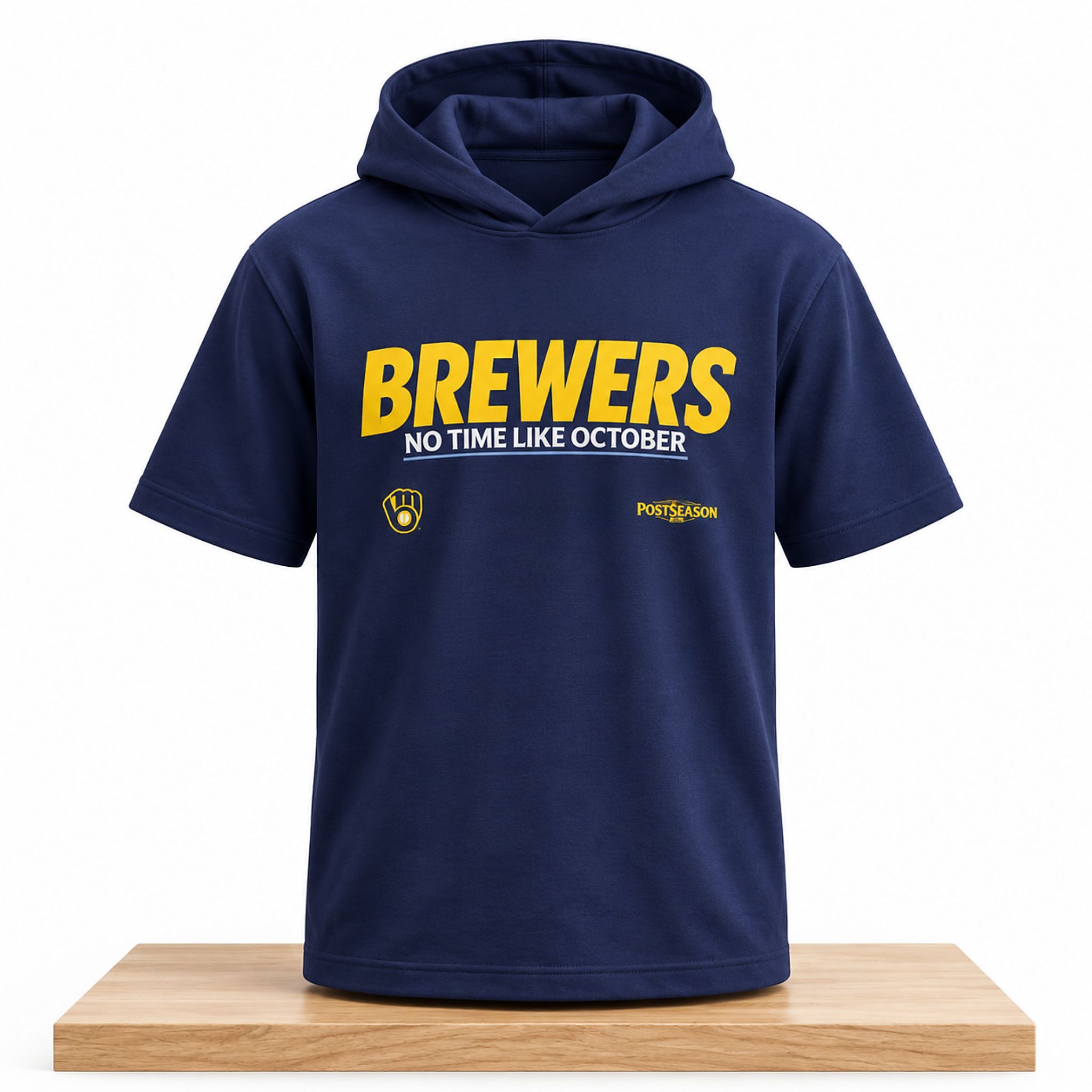 Pat Murphy Brewers No Time Like October 2026 Short Sleeve Hoodie 1 Brewers No Time Like October 2026 Short Sleeve Hoodie 2